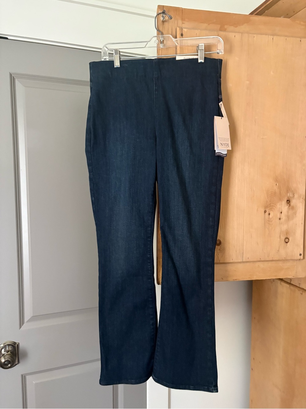 NYDJ Dark Blue Wide-Leg Stretch Jeans …pull on slim Boot cut